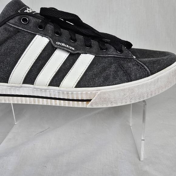 Adidas Canvas Sneakers Men's 13 Black White Stripe Lace Up FW7033 - Picture 10 of 13